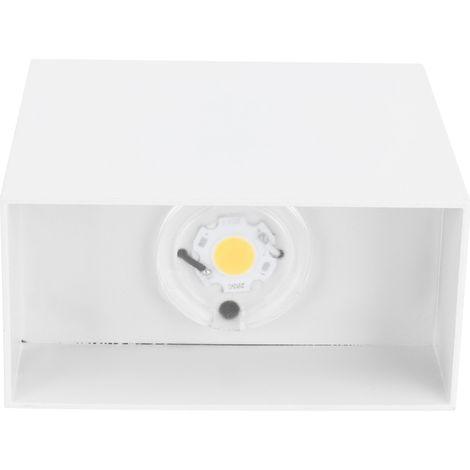 7-W-LED-Wandleuchte, weiß, warmes Licht für Schlafzimmer, Flur, Balkon oder Veranda – Quadratische Inneneinrichtung (1/5)