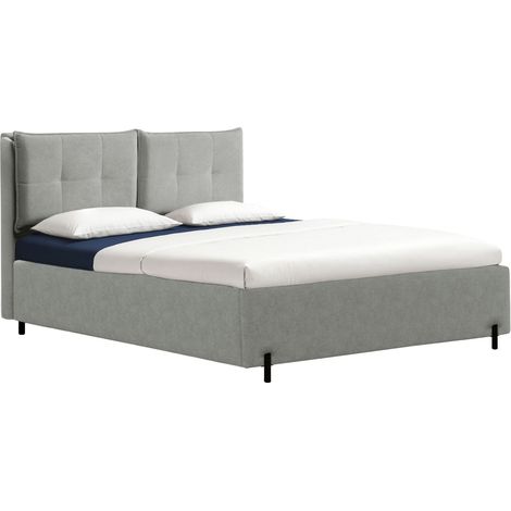 Selsey Belleo – Polsterbett 180x200 mit klappbaren Rückenkissen, wasserfester Chenille und Stauraum, Grau