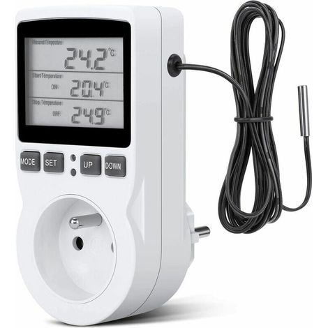 Régulateur de température numérique Chauffage Refroidissement Thermostat Sortie 250V LCD Contrôleur de température pour Serre Ferme Contrôleur de température / Terrarium Thermostat (Sortie) (1/5)