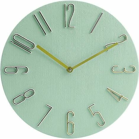 Accueil Horloge Murale Salon Moderne Minimaliste Mode Chambre Horloge Murale Silencieuse -Vert (1/4)