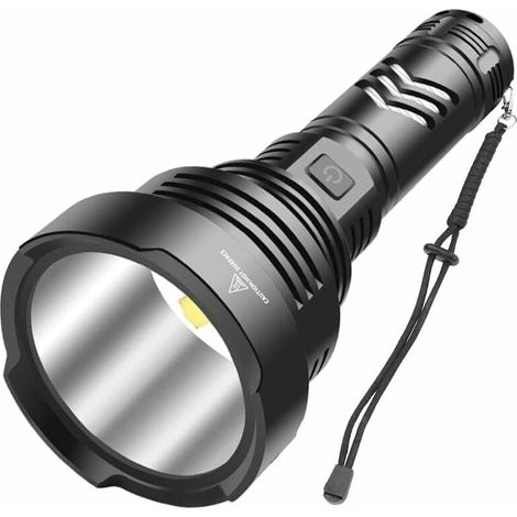 XHP90 Lampe de Poche Ultra Puissante 10000 Lumens Rechargeable par USB 5 Modes Tactique Policier Militaire Lampe Torche pour L'extérieur avec Batterie 26650-LIAIKI (1/5)