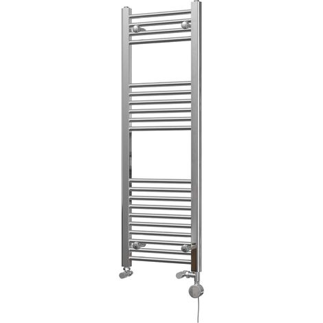 Zennor - Chrome Dual Fuel Towel Rail H1200mm x W400mm Thermostatic - Straight (1/3)