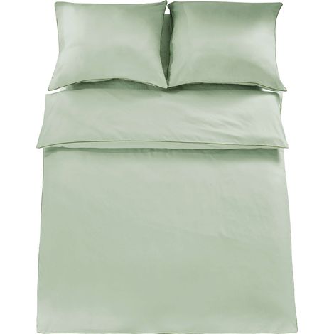 LINGE DE LIT EN COTON BASIC 160x200 PISTACHE (1/4)