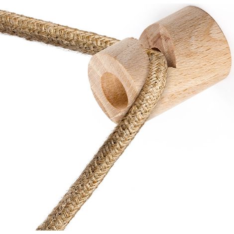 creative cables - Decentratore, gancio a “V” a soffitto o parete in legno per cavo elettrico tessile