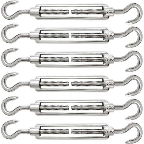 6-teiliges M5-Kabelspannschloss-Set, verstellbarer Kabelspannschlosshaken und Drahtspannhaken aus Edelstahl 304 für Stahlseile, Taue und Kabelspannzubehör (1/5)
