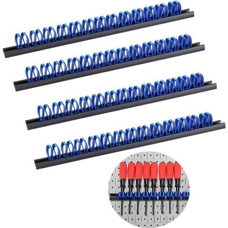 Lot de 4 Support Tournevis,Rangement Tournevis,35cm Barres pour Porte Outils Mural pour Maison Garage Atelier (1/4)