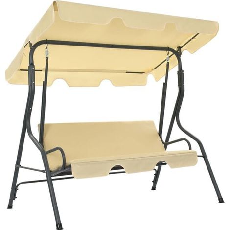 Balancelle de jardin blanc cassé, 170 x 110 x 153 cm (1/5)