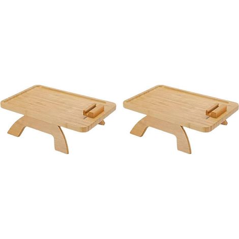Deux tables d'appoint à clipser sur le canapé, compatibles avec les accoudoirs larges, avec plateaux pliables et supports de téléphone pivotants à 360° pour des repas/boissons pratiques. (1/5)