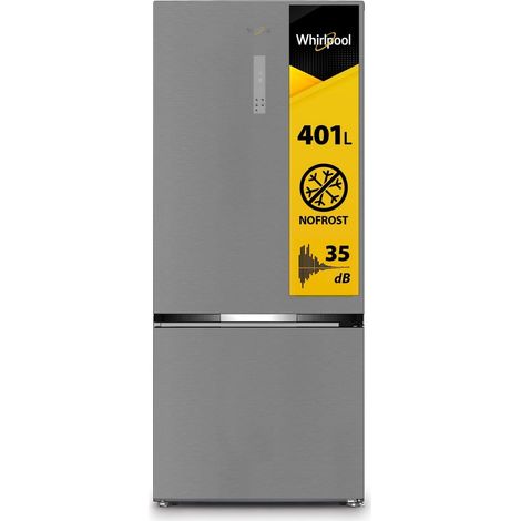 Whirlpool WHK2 6554 X6E Frigorifero combinato a libera installazione, Dual no frost, 78cm, Classe C, Pearl Inox, 35dbA, h188cm (1/2)