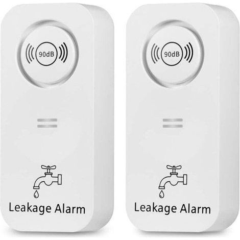 Détecteur de Fuite d'Eau Sans Fil Alarme 90dB pour Salle de Bain Cuisine Buanderie Pack de 2 (1/4)