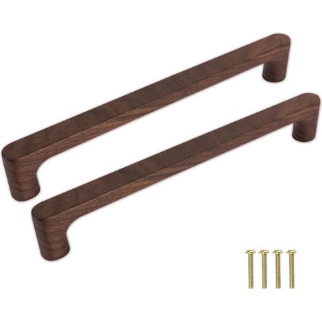 Meuble en Bois Massif Noyer Foncé Couleur Bois Original Simple et Moderne pour Armoire Porte Tiroir Commode (2pcs, 192MM) (1/5)
