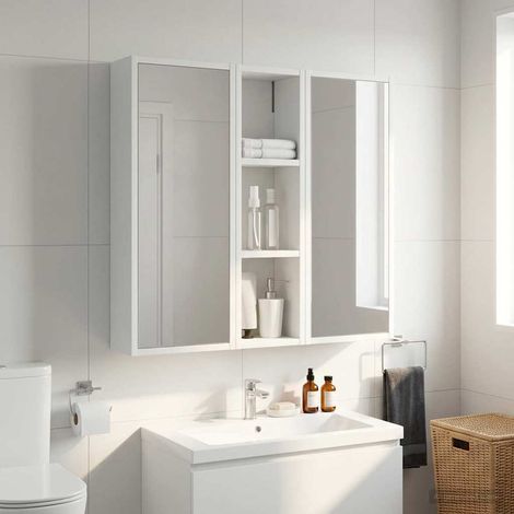 vidaXL Bathroom Wall Cabinet White 20 x 14 x 70 cm Engineered wood