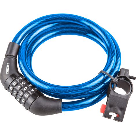 Candado bicicleta handlock espiral combinación 1,0x65 cm azul (1/2)