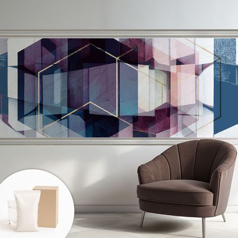 Newroom Tapete Dekorative Vliestapete mit Kleber Modern für Wohnzimmer Schlafzimmer Geometrische Würfel 250x104 cm (1/5)