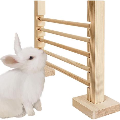 Rabbit Jump Bar Exercise Barrier Multifunctional Natural Wood for Small Animals usage simple (1/5)