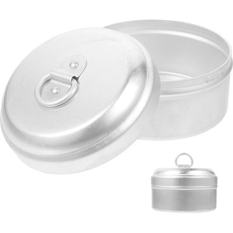 Boîte à lunch ronde rétro en aluminium avec fermeture hermétique (1/5)
