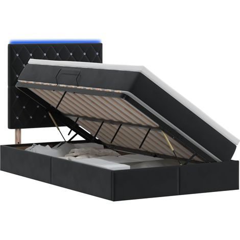 Cama de almacenamiento LED con colchón Negro 120 x 200 cm vidaXL (1/5)