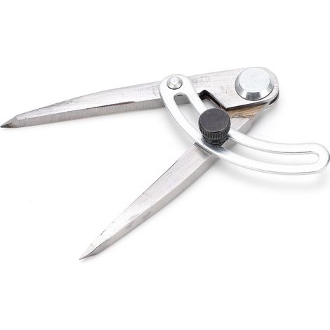 Jauge d'espacement des ailes de compas en cuir, outil de mesure conique en acier inoxydable pour le travail du bois, 100 mm (1/5)
