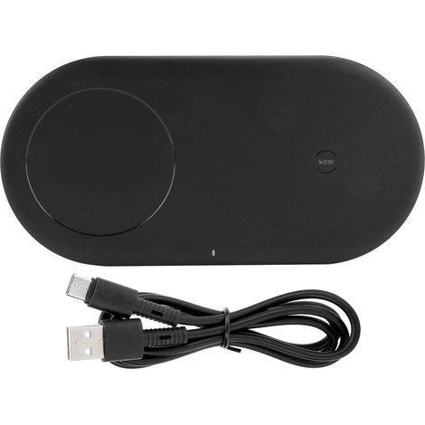 Qi-Wireless-Ladegerät 5W 7,5W 10W 15W – Schnellladen für Mobiltelefone – Schwarz (1/5)