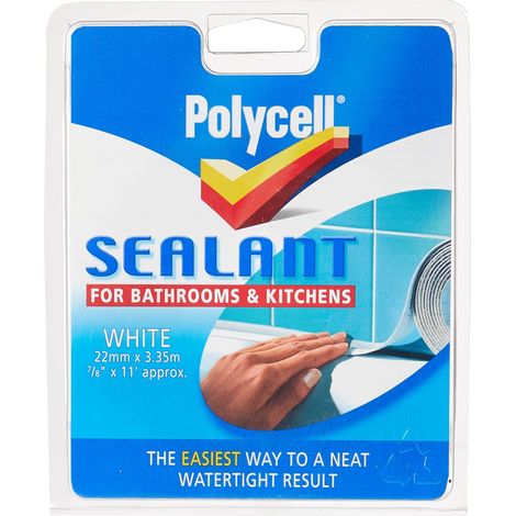 Polycell 6033784 White Sealant Strip for Kitchen and Bathroom, 22mm Width