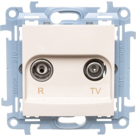 Toma de antena Simon 10 R-TV, separada, color crema, IP20 CAK.01/41