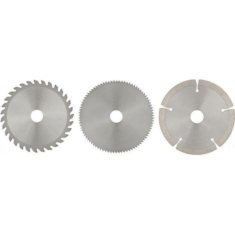 Set 3 Dischi da Taglio per Legno Plastica Alluminio Pietra Lame Circolari Ø85mm