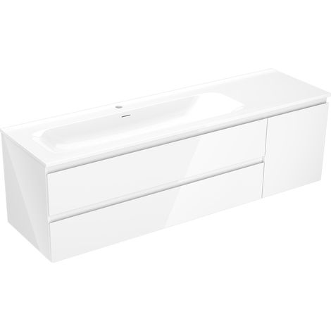 Mexen Orio armadietto da bagno 160 cm con lavabo Vela sinistro, 2S, 1D, bianco lucido - 91A13-16047-3-BBFFF00-W23L00 (1/5)