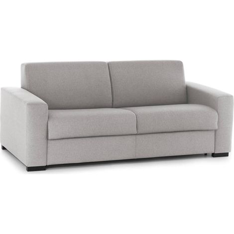 Talamo Italia Festes Sofa Mara, 3-Sitzer-Sofa, 100% Made in Italy, Sofa-Wohnzimmer, aus gepolstertem Stoff, mit schmalen Armlehnen, Cm 200x95h90, Grau