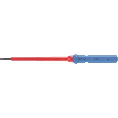Wera Kraftform Kompakt VDE 64 i 2,5 x 157 mm TIE pour électricien 6 pans intérieurs Lame interchangeable 2.5 mm