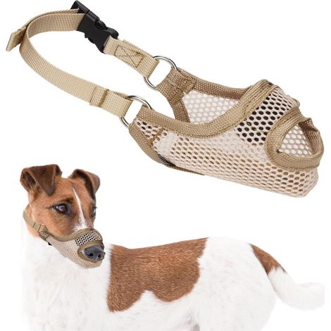 Dog Muzzle for Large, Medium and Small Dogs - Soft Anti-Bite Muzzle with Breathable Front Opening - Stop Chewing (S) (1/5)