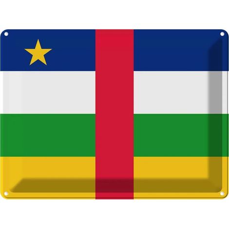 Plaque métallique 30x40 cm Drapeau et armoiries de la République centrafricaine (1/5)