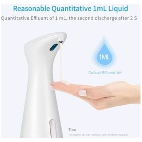 Distributeur automatique de savon liquide de 200ml - blanc - piles - Induction intelligente sans contact - pour le lavage des mains (1/4)