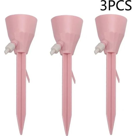 Système d'irrigation goutte à goutte réglable (rose) en 3 pièces avec arrosage automatique pour plantes d'intérieur et d'extérieur en pot. (1/4)