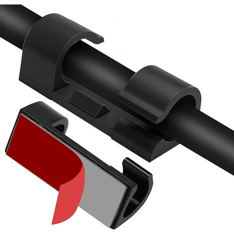 20 pack Clips Selbstklebend für Kabel Ø 10mm Schwarz