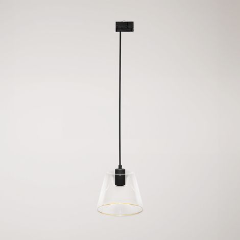 Creative Cables - Lampa wisząca z przezroczystym stożkiem Żarówka Ghost do torów - żarówka w zestawie