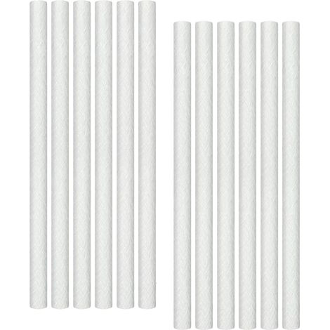 Lot de 12 mèches de rechange en fibre de verre longue durée pour torches Tiki et lampes à huile d'extérieur