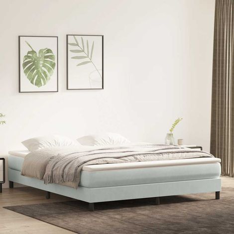 Boxspringbett ohne Matratze Hellgrau 180x220 cm Samt