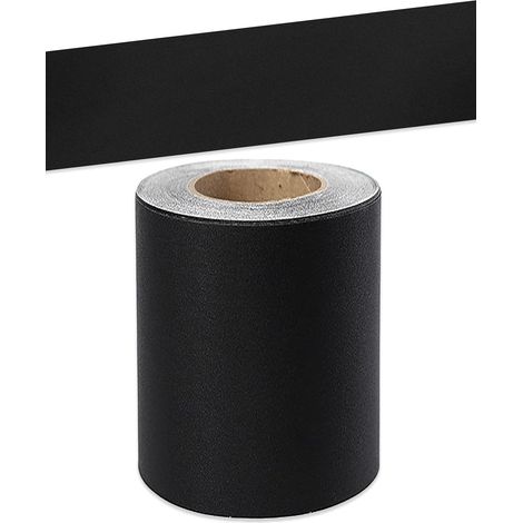 Bordure décorative autocollante amovible pour cuisine, salle de bain, carrelage, adhésif pour mur autocollant mat noir 10 cm X 500 cm (1/5)