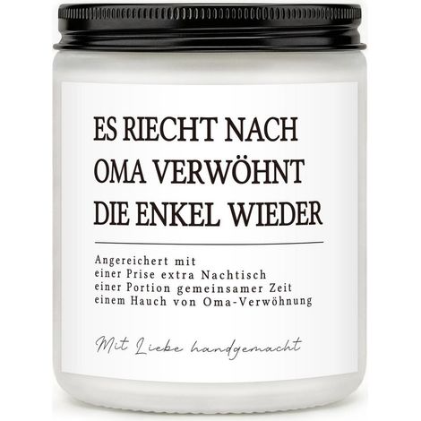 Duftkerze mit Spruch für Oma, Lavendelduft, Geschenkidee Geburtstag Weihnachten