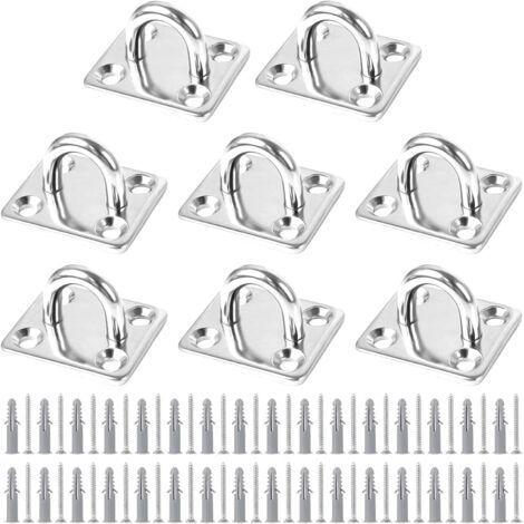 Panneau à œillets en acier inoxydable, fixation de panneau à œillets pour voile d'ombrage, panneau à œillets en acier inoxydable pour bateau, plafond, mur, balançoire, hamac, marine (1/5)