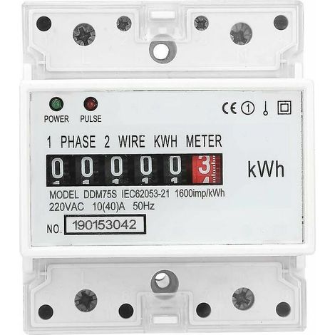 Compteur électrique, monophasé 4p Led Din Rail consommation d'énergie wattmètre compteur d'énergie, 1040a (1/5)