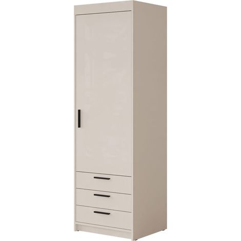 Étagère Novduni 110, Beige, Avec des portes, Fermé, Avec tiroirs, Stratifié, Le nombre de portes: 0, Nombre de tiroirs: 0, 191x60x53cm