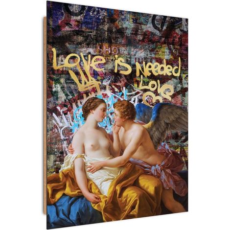 Tableau bois Love is needed - 50 x 70 cm (1/5)