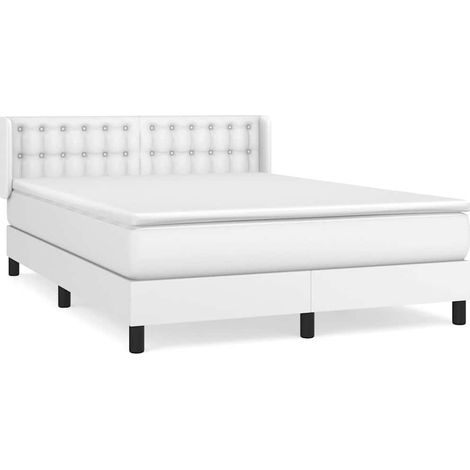 Maison Exclusive - Boxspringbett mit Matratze Weiß 140x200 cm Kun (1/5)