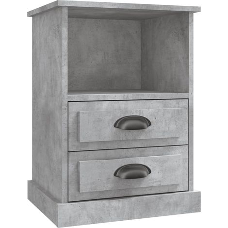 Comodino con 2 cassetti e vano aperto 43 x 36 x 60 cm in legno ingegnerizzato grigio DEC034040