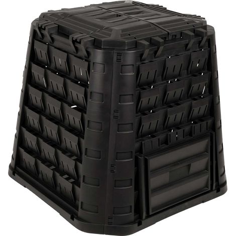 Compostador de jardín Negro 91 x 91 x 83 cm 100% PP vidaXL