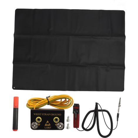 Tapis de mise à la terre anti-anxiété 54,3 x 39,4 pouces, natte de mise à la terre pour améliorer le sommeil, kit d'ancrage avec stylo testeur, thérapie terrestre. (1/5)