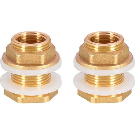 2 Pièces Dn20 3/4 Laiton Réservoir D'eau Tuyau D'eau Raccord Adaptateur Robinet Douille de Seau à Pluie Douille de Réservoir en Laiton pour Robinet Seau de Pluie Réservoir d'eau (1/5)