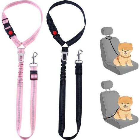Ceinture Chien Voiture - 2 Pièces - Réglable - Sécurité - Universel (1/4)