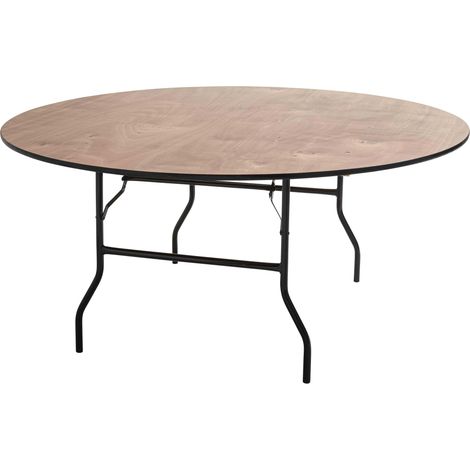 Table pliante ronde en bois 8 places 150cm (1/5)